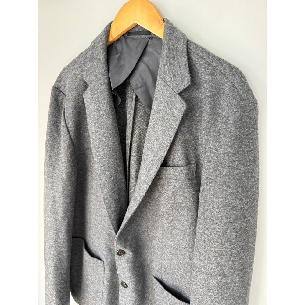 J.Crew Slim Fit Knit Unstructured Blazer XL Heather Grey Wool Blend Sport Coat